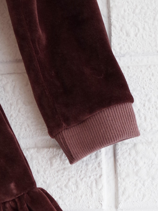 emile et ida フランス子供服　エミールエイダ　ベロアティアードワンピース