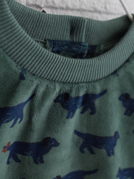 エミールエイダ emile et ida ベビー emile et ida ドッグプリントベロアスウェットトレーナー フランス子供服 OTTI  オッティ パリやイタリア、ベルギーのインポート子供服、インポートセレクトショップ