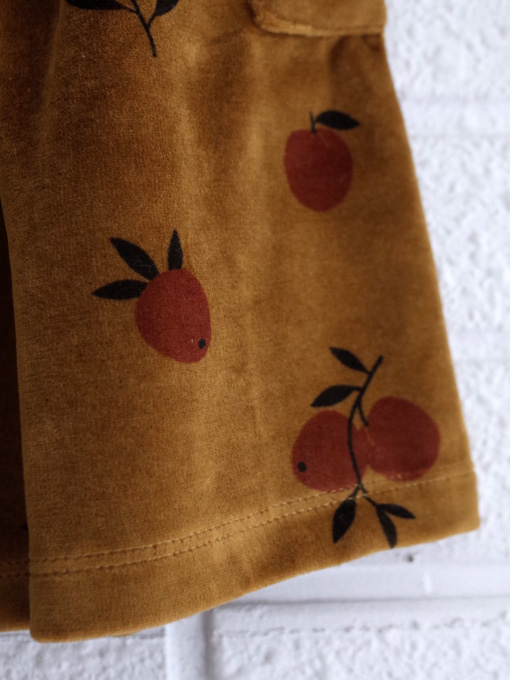 emile et ida フランス子供服　エミールエイダ　フルーツプリントベロアスカート