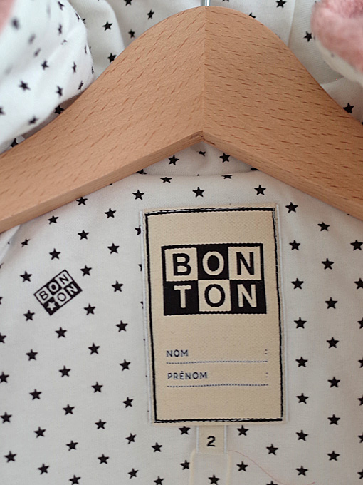 BONTON　フランス子供服　ベビー中綿フードコート