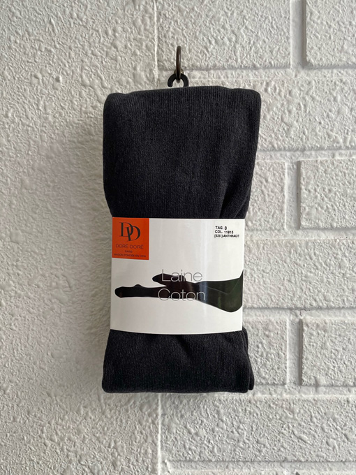 フランス老舗靴下ブランド　DOREDORE　ドレドレ　ウールコットンプレーンタイツ