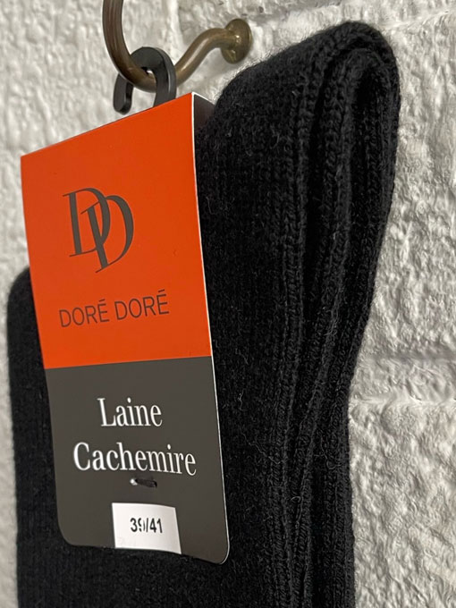 フランス老舗靴下ブランド　DOREDORE　ドレドレ　ウールカシミアハイソックス
