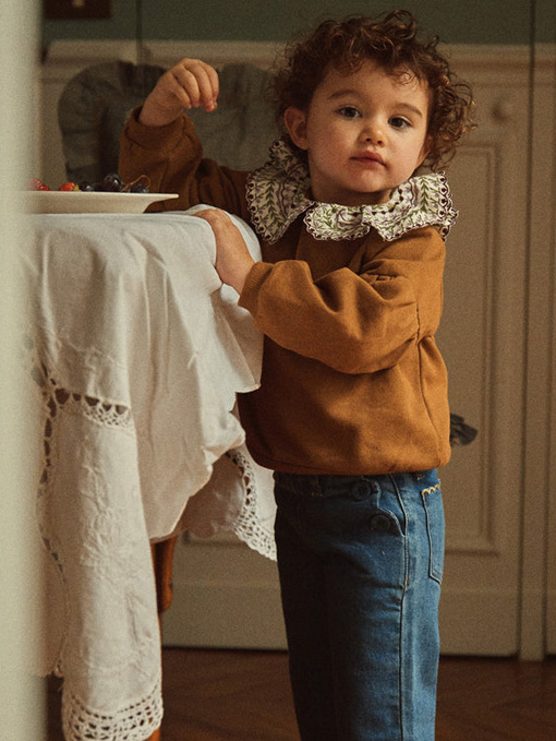 エミールエイダ emile et ida 刺繍フリル襟トレーナー フランス子供服 OTTI オッティ  パリやイタリア、ベルギーのインポート子供服、インポートセレクトショップ
