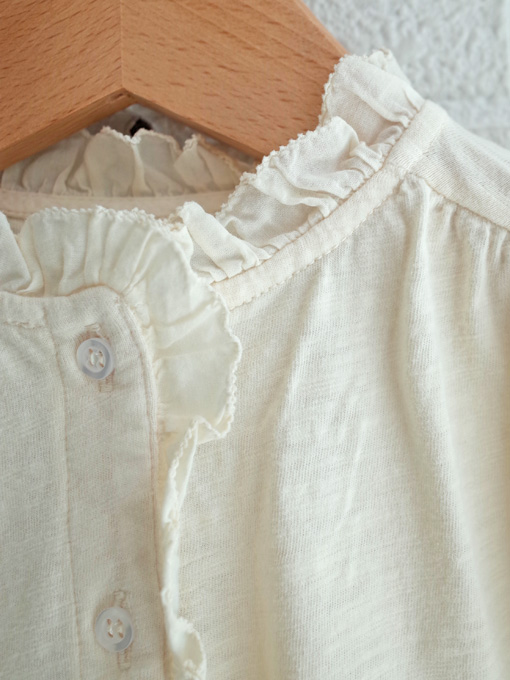 フランス子供服　emile et ida　スラブジャージーフリル長袖Tシャツ