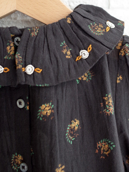 エミールエイダ emile et ida プリントコットンクレープブラウス