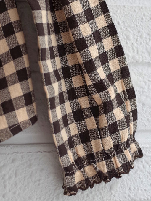 ギンガムフリルブラウス　emile et ida　フランス子供服