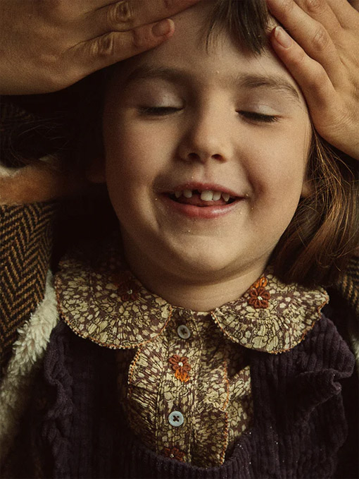 コットンクレープ花柄ブラウス　emile et ida　フランス子供服