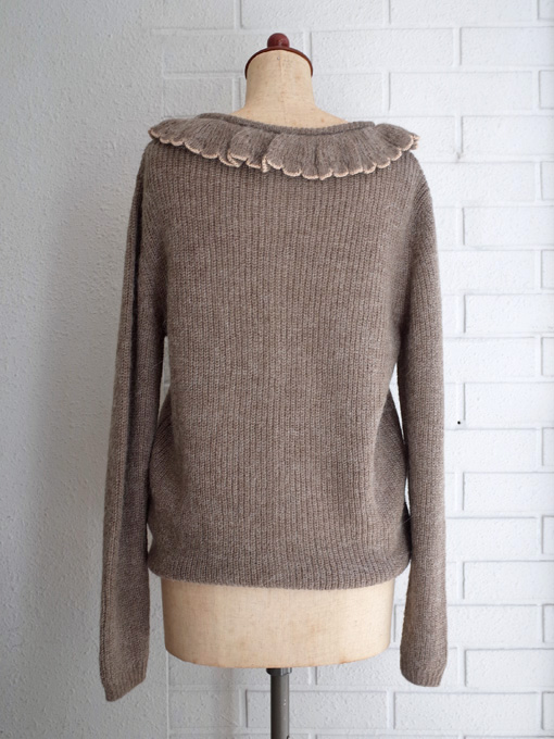 アルパカ混フリル襟ニットカーディガン　フランス大人服　レディース　emile et ida woman