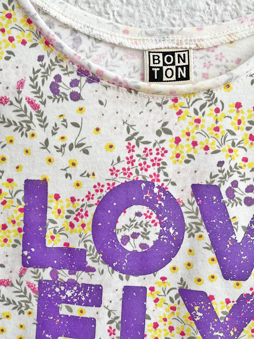 フランス子供服　BONTON　フラワープリントTシャツ　LOVELY