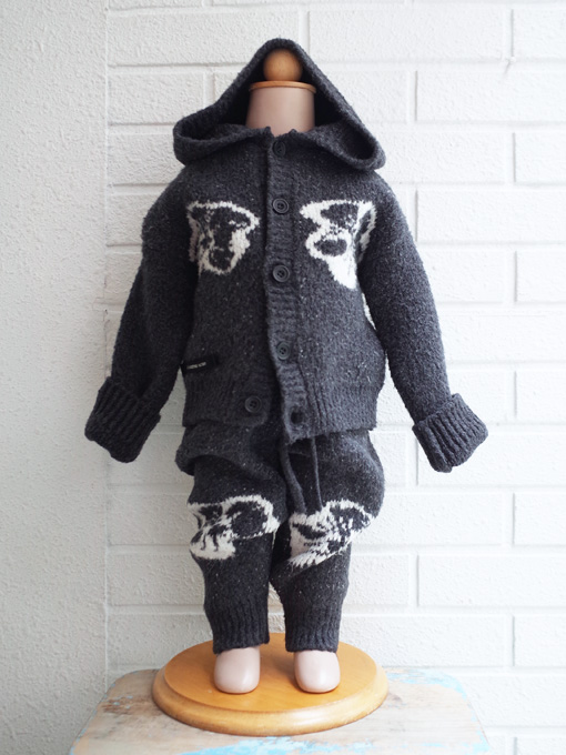 Little creative factory　リトルクリエイティブファクトリー　ベビー　厚地ニットフードカーディガン