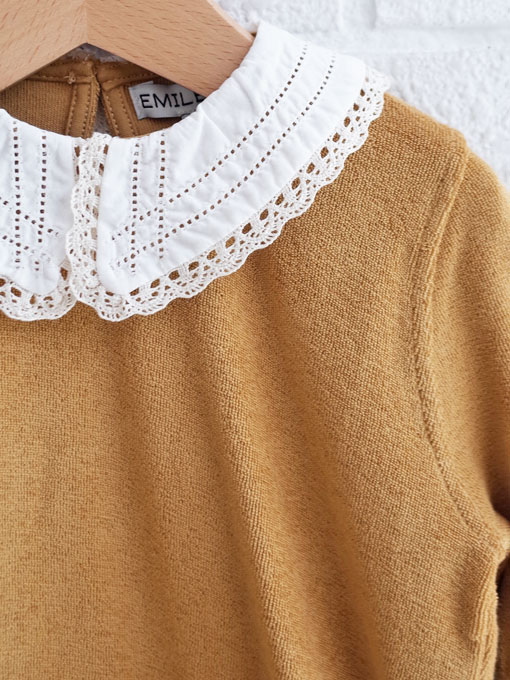 emile et ida kids　エミールエイダ　ガールズ　レース襟トレーナー