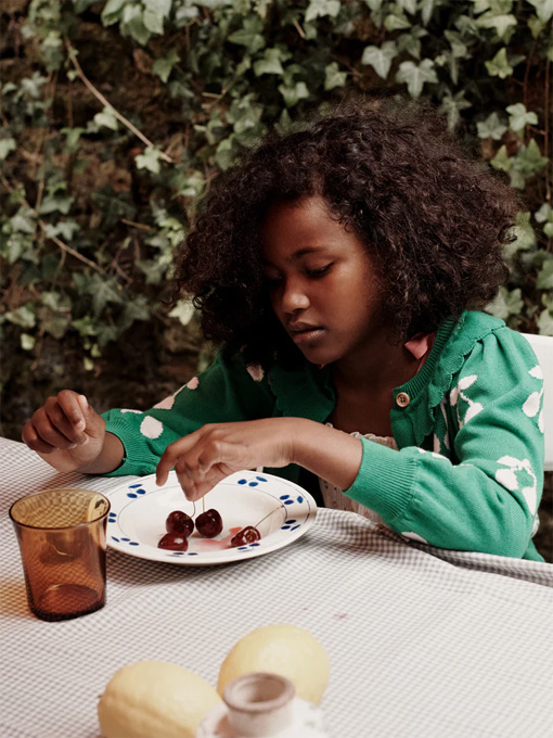 エミールエイダ チェリーオーガニックコットンカーディガン フランス