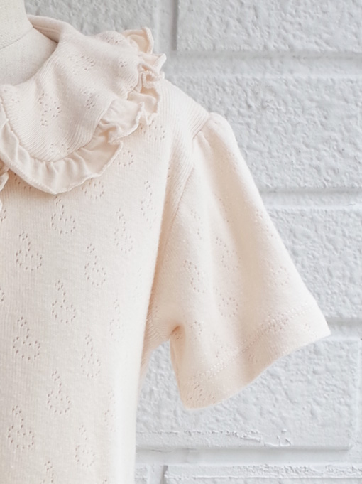 emile et ida kids　エミールエイダ　ガールズ　ジャージーフリルブラウス