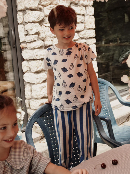 emile et ida kids　エミールエイダ　ストライプスウェットパンツ