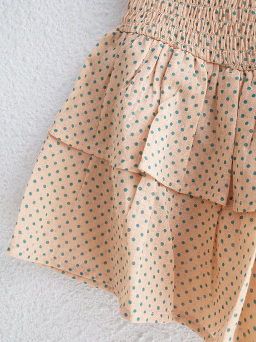 emile et ida kids　エミールエイダ　ガールズ　ドットプリントティアードスカート