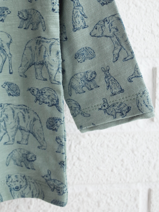 ベビー　動物プリント長袖Tシャツ　オーストラリア子供服　minihaha
