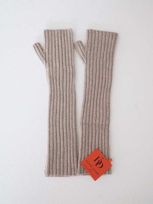 DORE DORE カシミア混ウールニットロンググローブ フィンガーレス