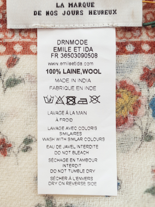 フランスブランド　emile et ida woman 　エミールエイダ　フラワープリントスカーフ