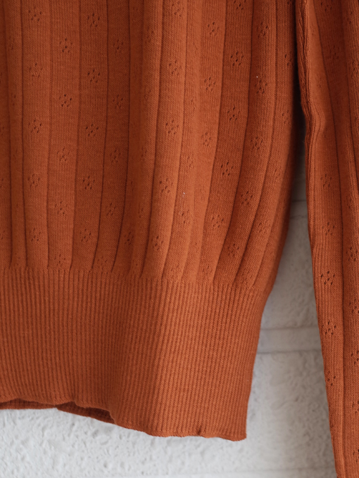 フランスブランド　emile et ida woman 　エミールエイダ　CYRANO　Caramel pointelle modal polo　針抜きポロシャツ