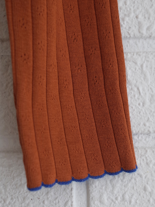 フランスブランド　emile et ida woman 　エミールエイダ　CYRANO　Caramel pointelle modal polo　針抜きポロシャツ