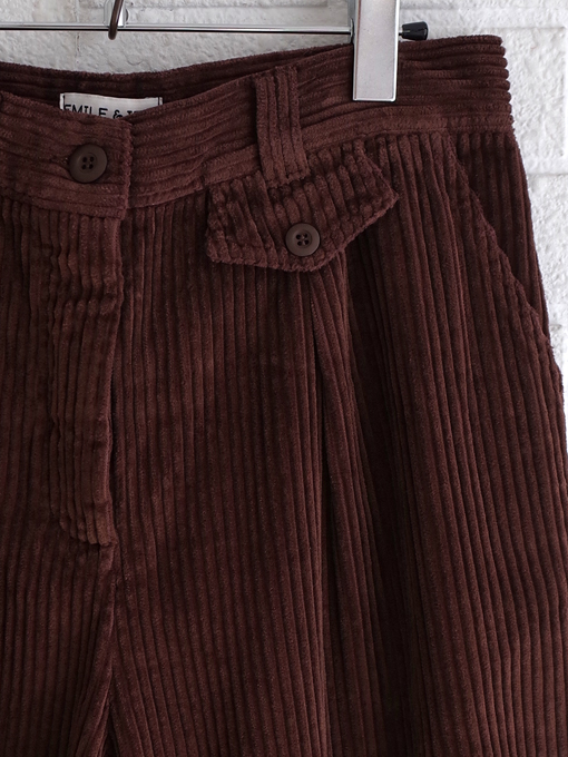 フランスブランド　emile et ida woman 　エミールエイダ　CALEB　Brown 7/8 corduroy pants　コーデュロイパンツ