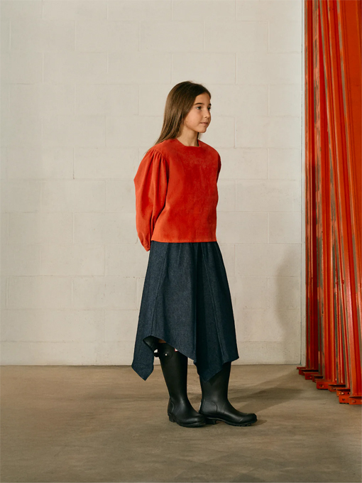 TANGERINE　細コーデュロイバルーンスカートパフブラウス