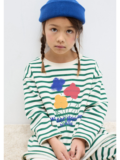 weekend house kids.　Winter garden Stripes L/S t-shirt　ボーダー長袖Tシャツ