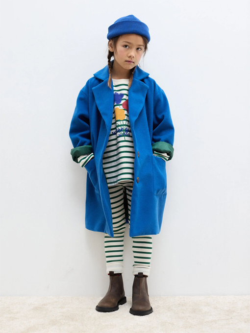 weekend house kids. Blue dog coat コート