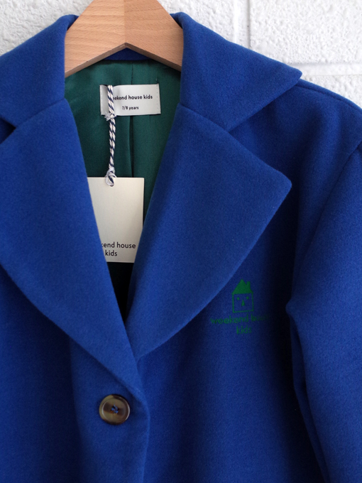 weekend house kids. Blue dog coat コート