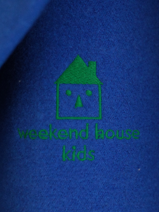 weekend house kids. Blue dog coat コート