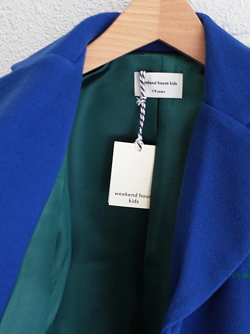 weekend house kids. Blue dog coat コート