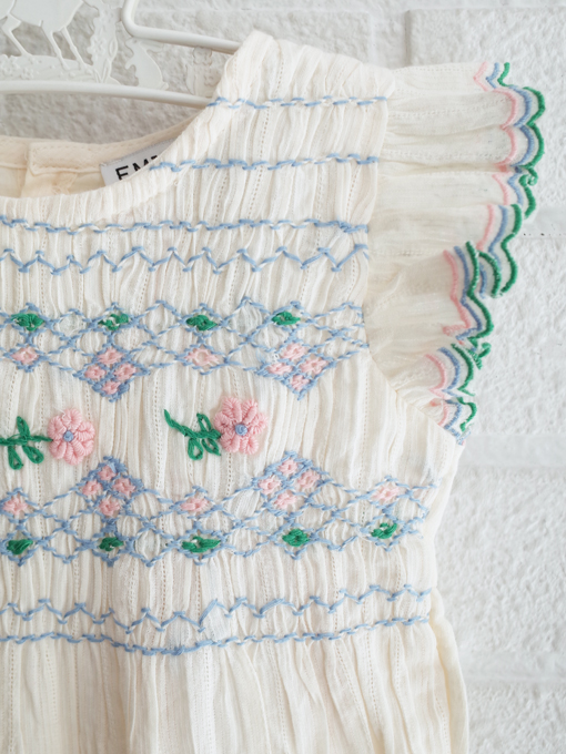 emile et ida kids　エミールエイダ　スモッキング刺繍ロンパース