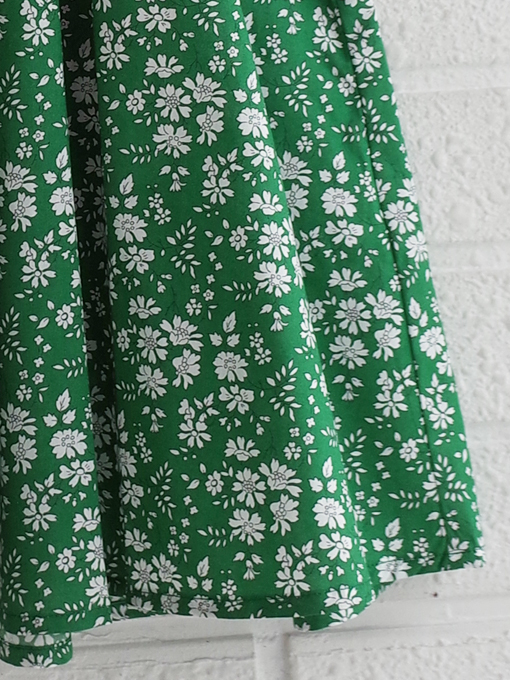 emile et ida kids　エミルーエイダ　Green Liberty dress　リバティワンピース