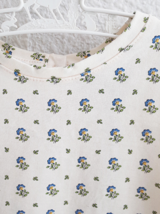emile et ida　Iris flowers organic cotton T-shirt　ガールズ　フラワープリントTシャツ