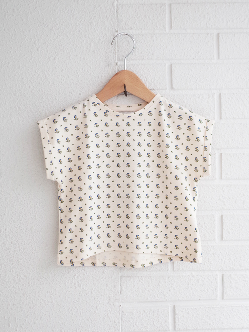 emile et ida　Iris flowers organic cotton T-shirt　ガールズ　フラワープリントTシャツ