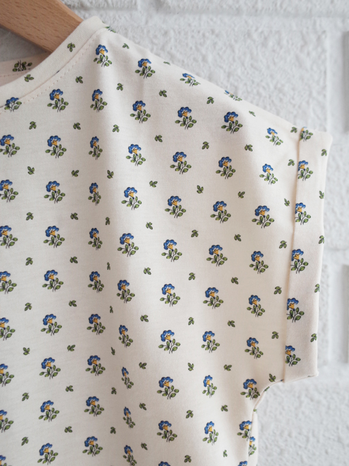 emile et ida　Iris flowers organic cotton T-shirt　ガールズ　フラワープリントTシャツ