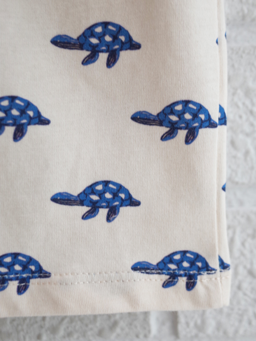 emile et ida　Ecru organic cotton turtles T-shirt　ボーイズ　カメプリントTシャツ