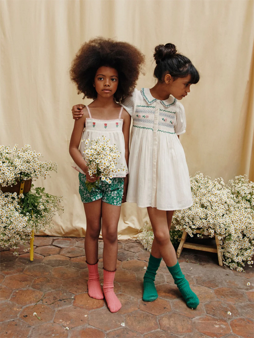 emile et ida kids　エミルーエイダ　Green Liberty shorts　リバティショートパンツ