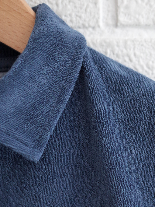 emile et ida kids　エミルーエイダ　Dark blue plain terry polo shirt　パイルポロシャツ