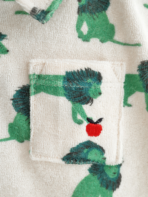 emile et ida kids　エミルーエイダ　Ecru lions terry polo shirt　ライオン柄パイルポロシャツ