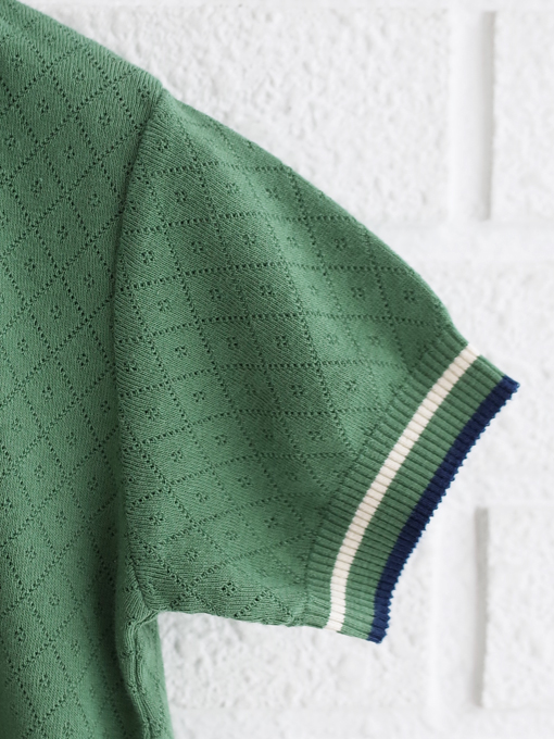 emile et ida kids　エミルーエイダ　Dark green pointelle modal polo shirt　ポロシャツ