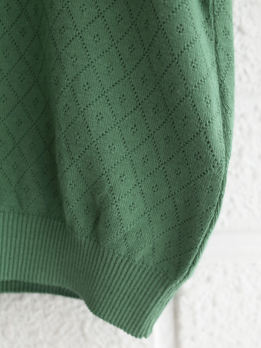 emile et ida kids　エミルーエイダ　Dark green pointelle modal polo shirt　ポロシャツ