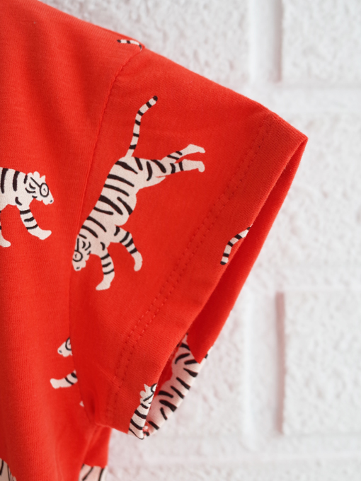 emile et ida　Red tigers organic cotton T-shirt　ボーイズ　タイガープリントTシャツ