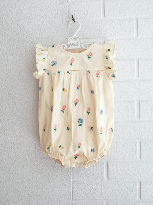 emile et ida kids　エミールエイダ　フリル刺繍ロンパース