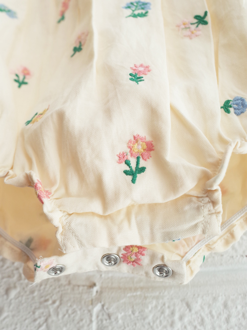 emile et ida kids　エミールエイダ　フリル刺繍ロンパース