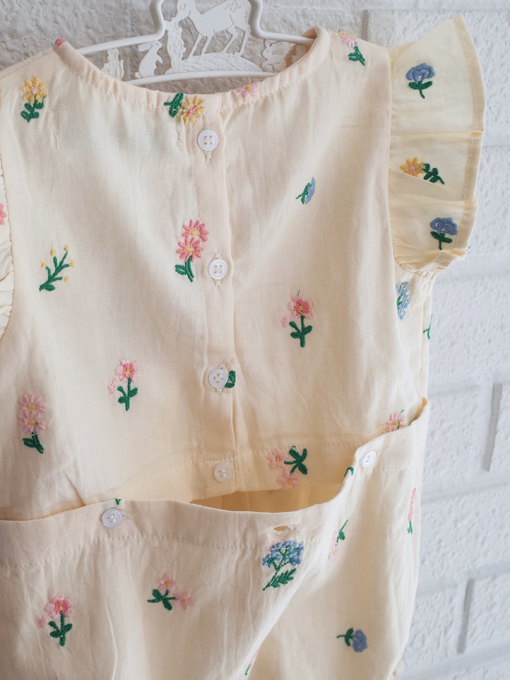 emile et ida kids　エミールエイダ　フリル刺繍ロンパース