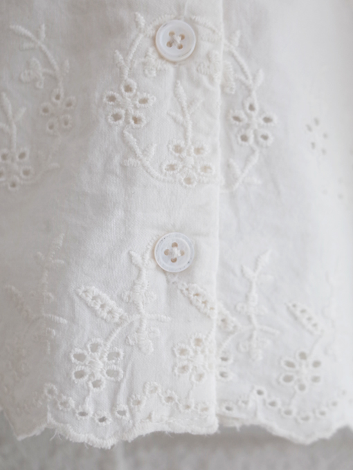 emile et ida kids　エミルーエイダ　White English embroidery blouse　英国刺繍半袖ブラウス