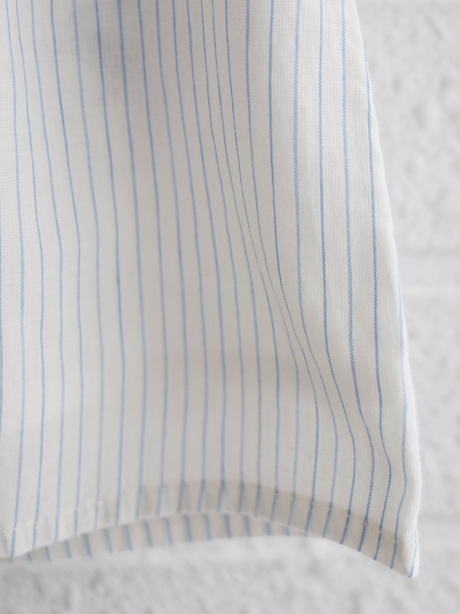 emile et ida kids　エミルーエイダ　Sky stripes ruffled blouse　ストライプフリルブラウス