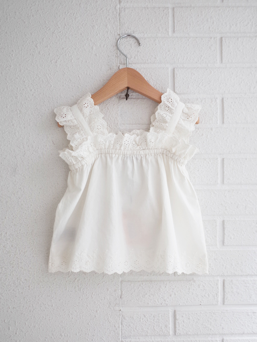 emile et ida kids　エミルーエイダ　Top broderie anglaise blanc　英国刺繍ブラウス