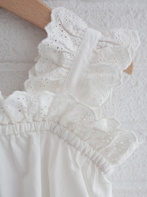 emile et ida kids　エミルーエイダ　Top broderie anglaise blanc　英国刺繍ブラウス